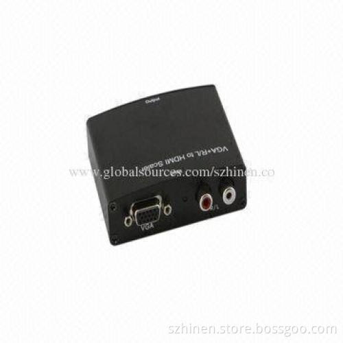 2013 Hot-sale High-quality VGA + R/L to HDMI Scalar Converter with 1,920 x 1,080 Pixels Resolution
